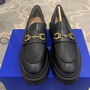 NWT! Stuart Weitzman Owen Buckle Ultra Black Smooth Calf Leather.